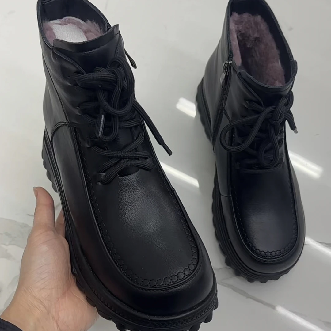 加厚雪地靴加绒加厚防滑妈妈短靴大码棉鞋