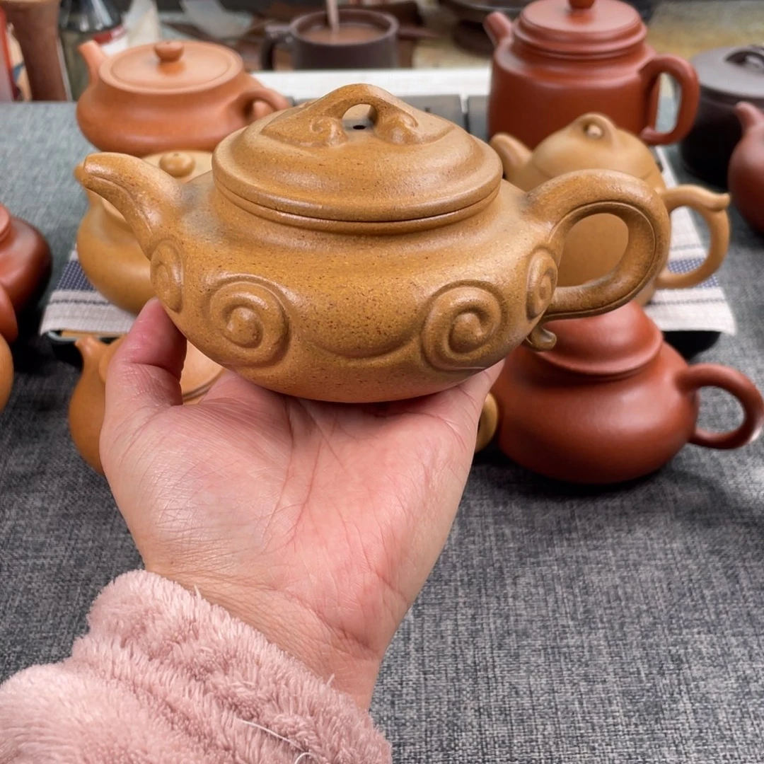 紫砂茶壶黄金段仿古如意全手30目290