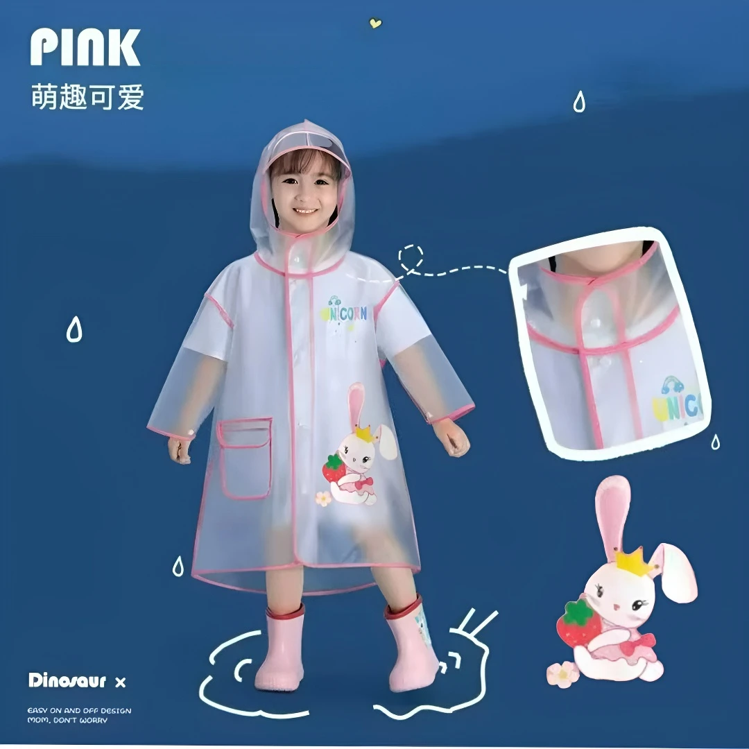 儿童雨衣女童女孩小童防雨服小朋友新款小学生宝宝雨披防风分体TJ
