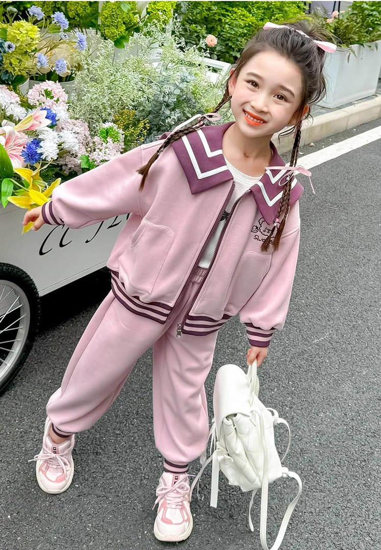 英国MK&DK女童秋装套装2025新款中小童女宝宝两件套洋气学院风秋