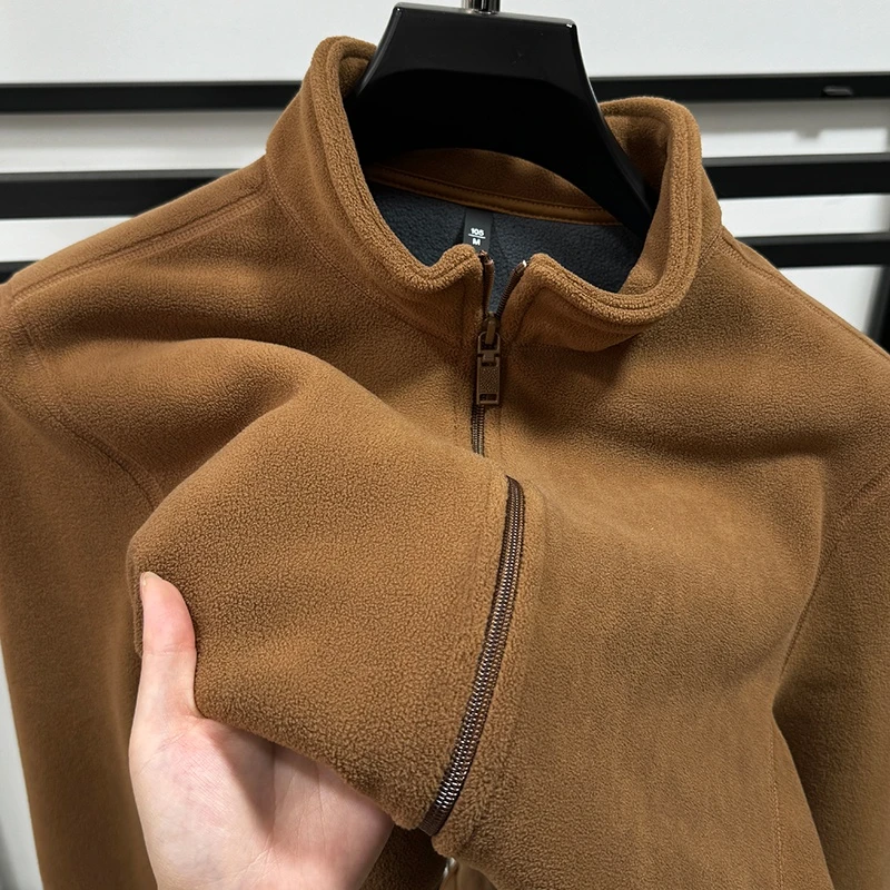 CATIA SELI【加绒加厚】摇粒绒外套男冬季保暖抓绒立领休闲运动卫衣