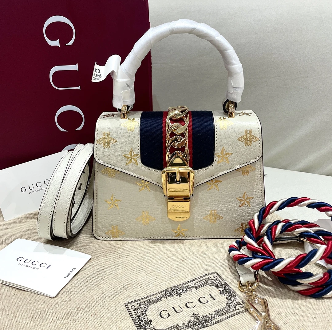 99新 GUCCI/古驰 烫金图案 塞尔维亚限定 小号/4913