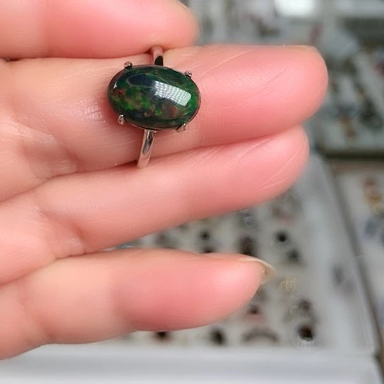 欧泊银S925镶嵌戒指