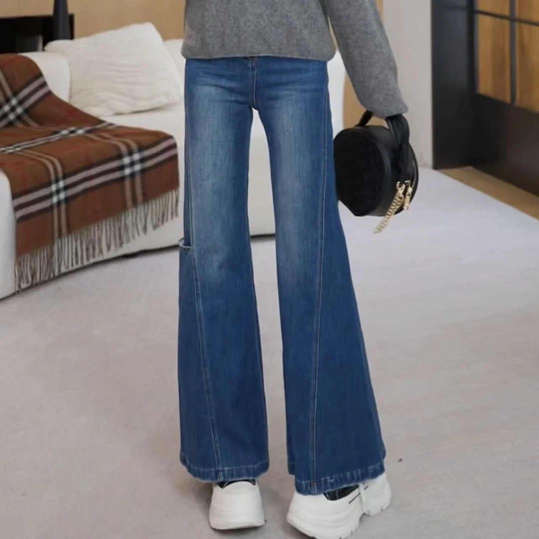 余紫绮【蔚蓝海岸】新款设计感显瘦休闲牛仔裤YZ2677074