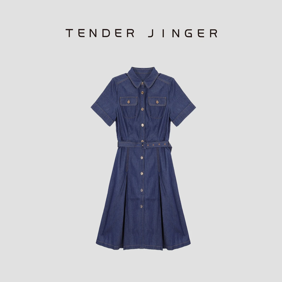 Tender Jinger棉弹轻薄牛仔连衣裙T52HMD30368