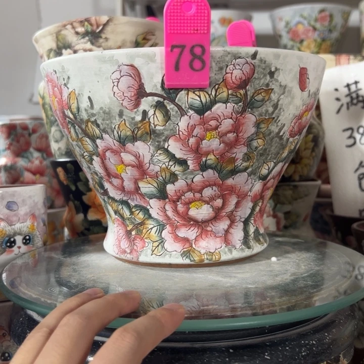 景德镇手绘花盆满38包邮偏远地区除外
