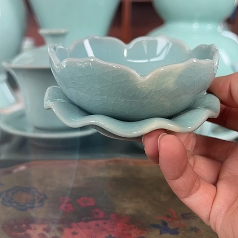 汝瓷莲花精品茶漏福利