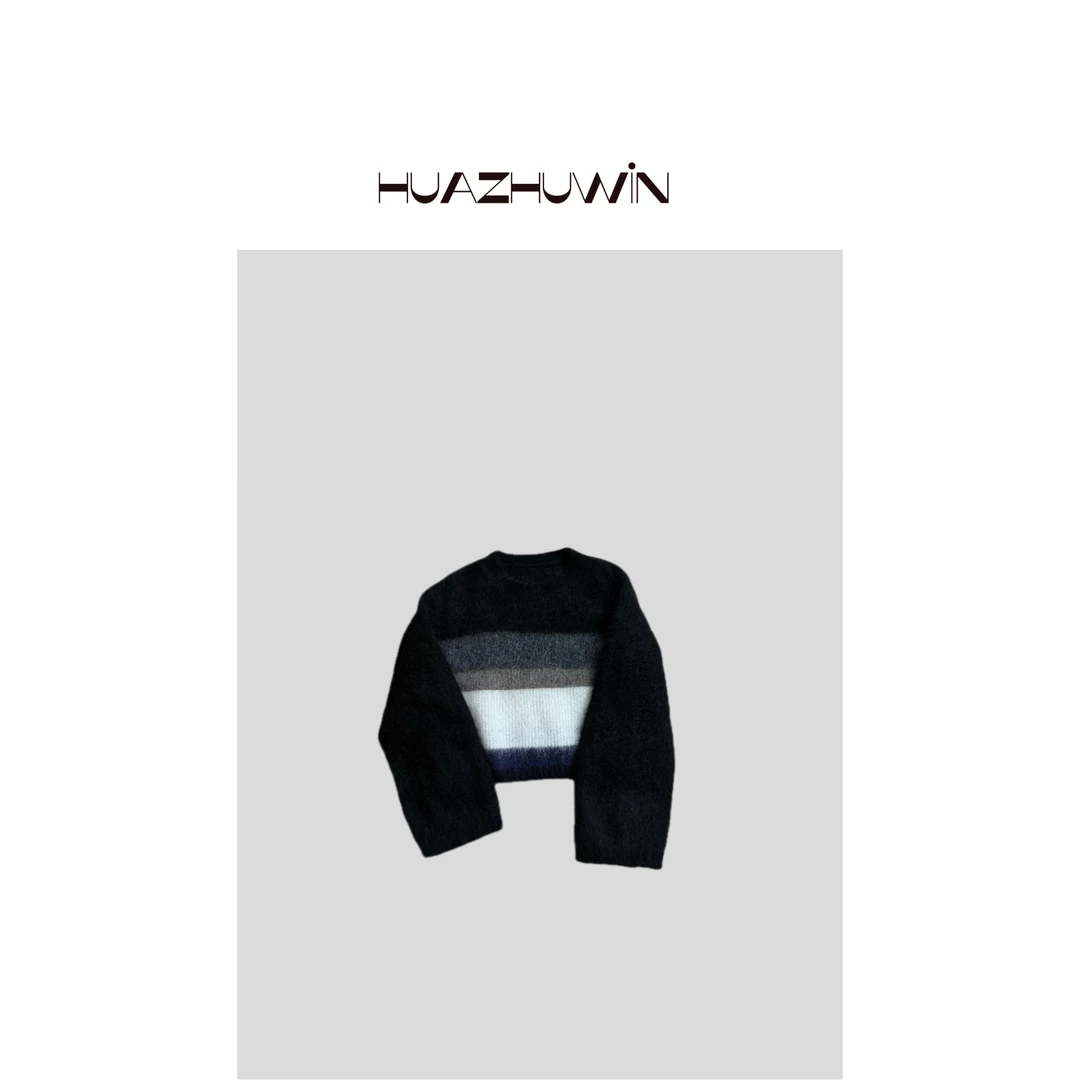 HZ-私服款定制款撞色圆领套头毛衣