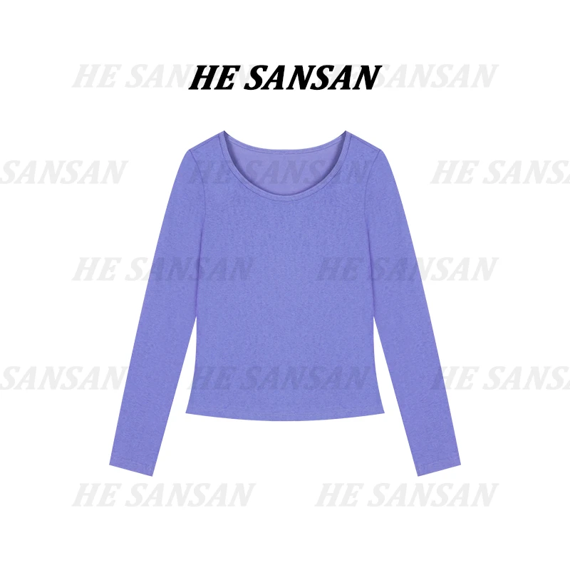 【SANSAN】气质净版套头长袖百搭打底上衣DY-1899