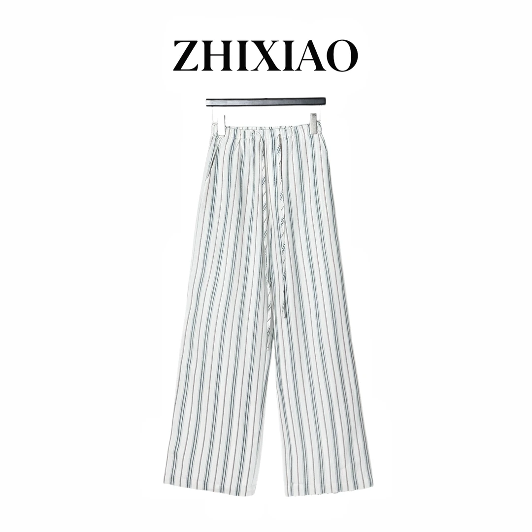 【ZHIXIAO】夏季新款：条纹抽绳长裤1089