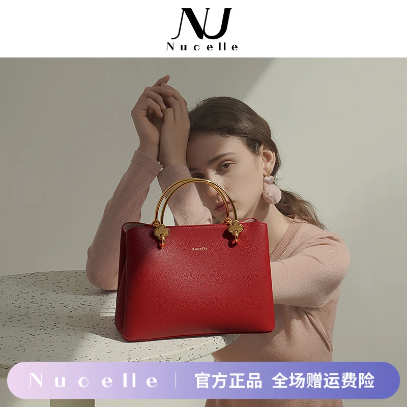 纽芝兰红色婚包高级感手提包大容量手包女款2025新款包新娘单肩包