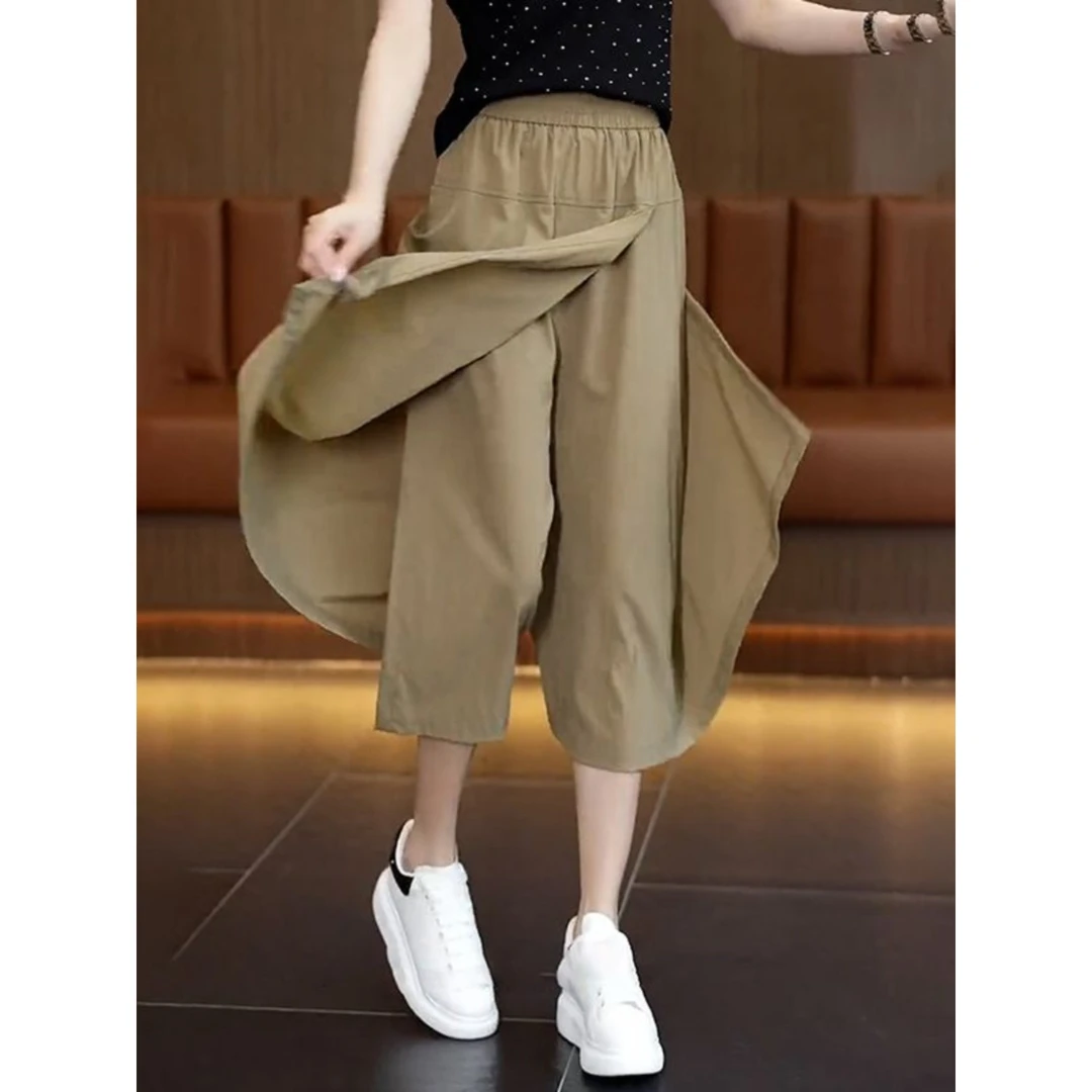 大码裤裙女款爆款2025新款高级感夏季半身裙百搭休闲显瘦高腰舒适