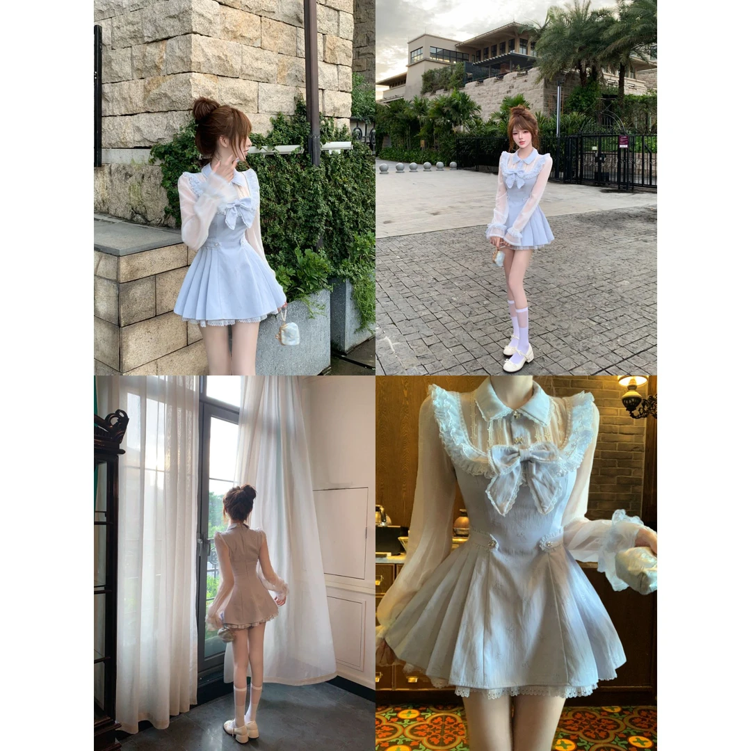 瑞茜·威瑟斯 星梦蝶影 早秋千金公主风小众设计连衣裙 R8287Y