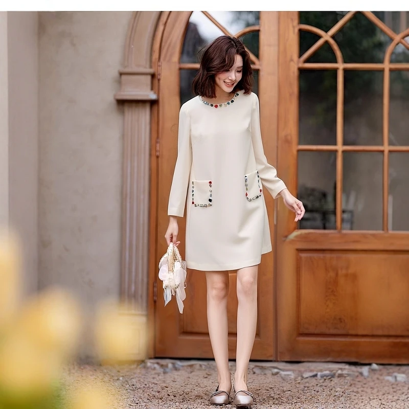 MLL597【芳芳】时尚常规拼接中长裙长裙法式蕾丝A字裙连衣裙夏季