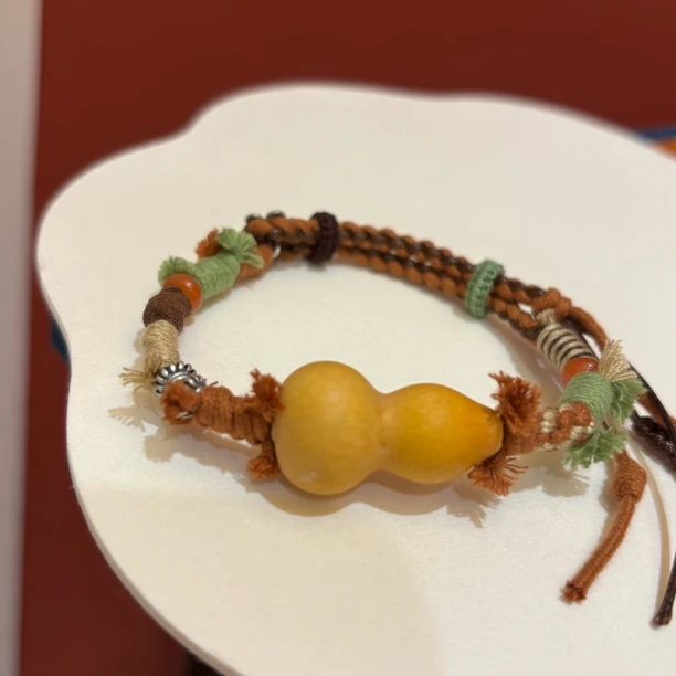 非金属木质手链 X-651小璐仙仙如意坊手工编织葫芦手链可调长短