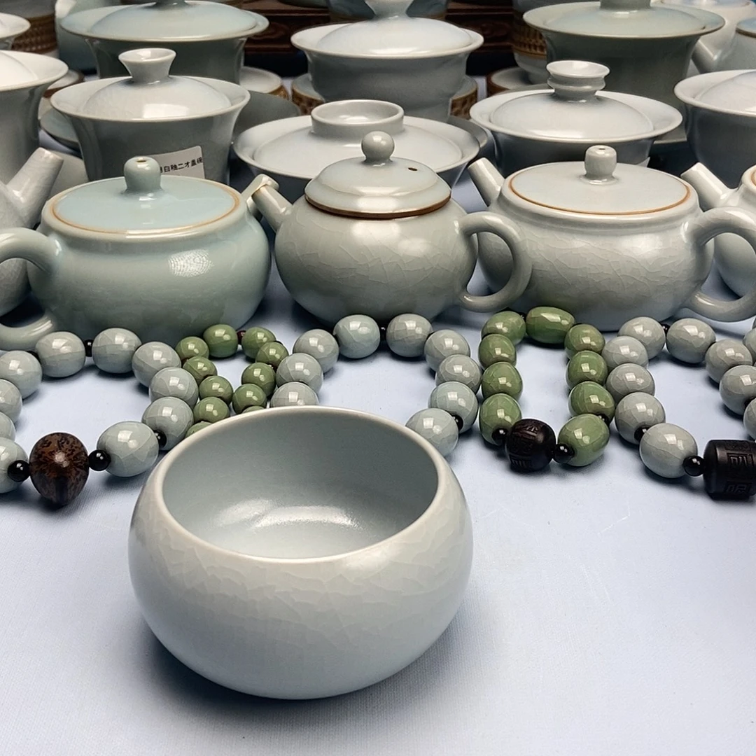 杯仿古月白釉禅定杯原矿碗釉原产地