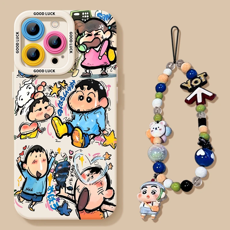 涂鸦小新适用16手机壳15promax蜡笔小新iPhone13卡通14pro可爱11