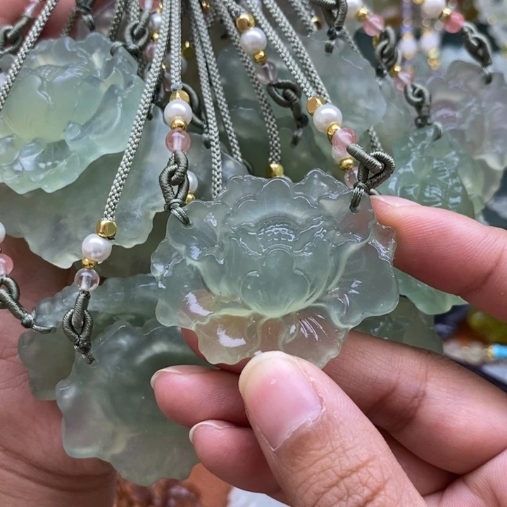未镶嵌岫玉毛衣链锁骨链