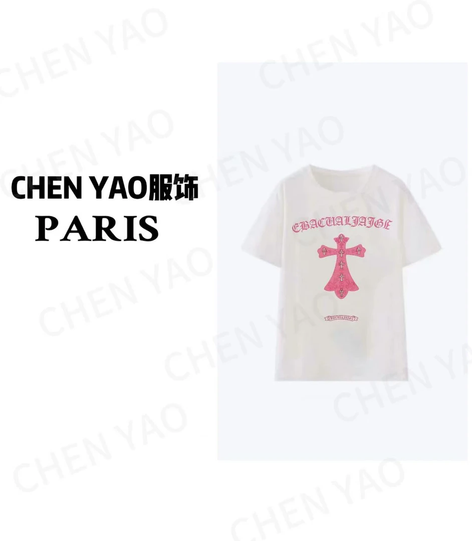 【803】ss25年新款 重工水钻手工彩绘工艺 时尚高级短袖百搭