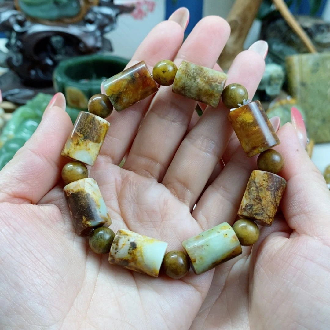 蛇纹石玉手链未镶嵌