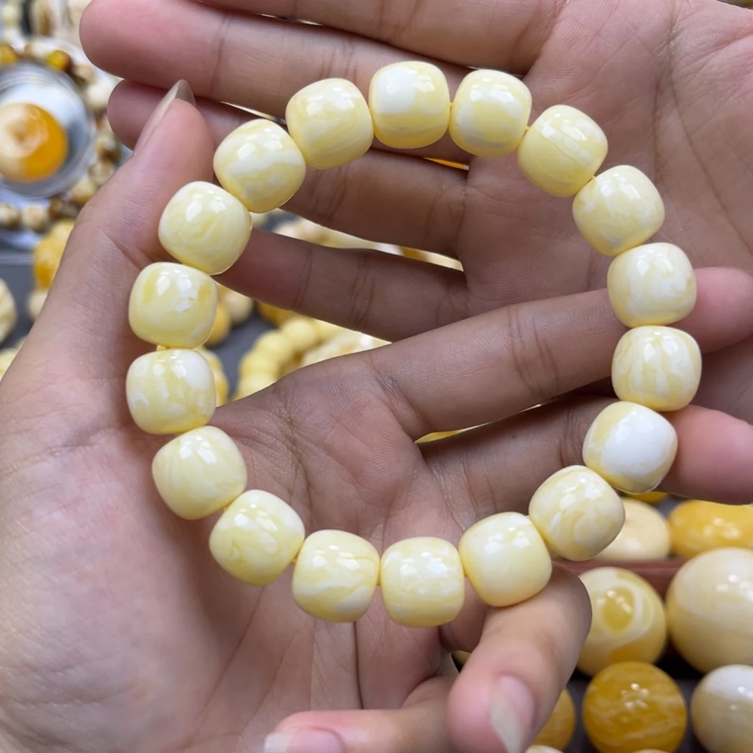 琥珀未镶嵌手串同料老邢手串13mm