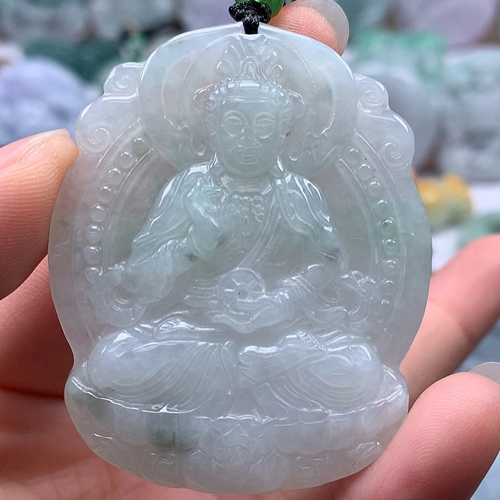 翡翠未镶嵌颈饰时来运转观音福利