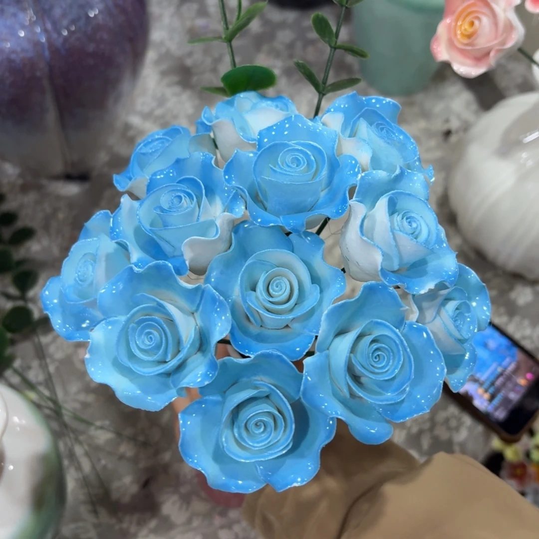 11朵送两草陶瓷花拍满20元发货，退款的拉黑