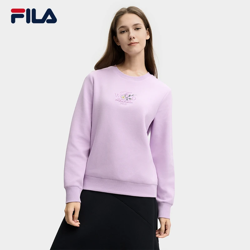 Fila/斐乐针织套头卫衣2025女子新款日常休闲圆领卫衣休闲百搭