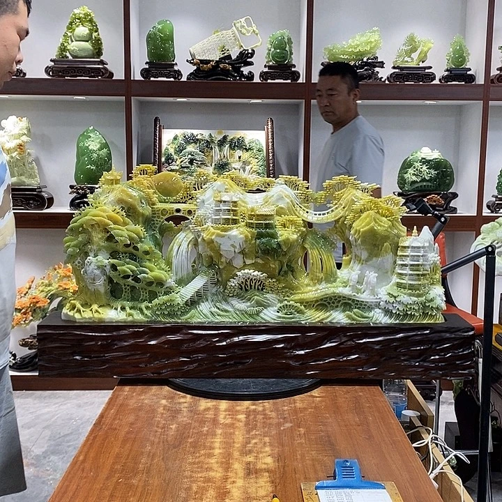 用***s玉山水摆件 玄关摆件
