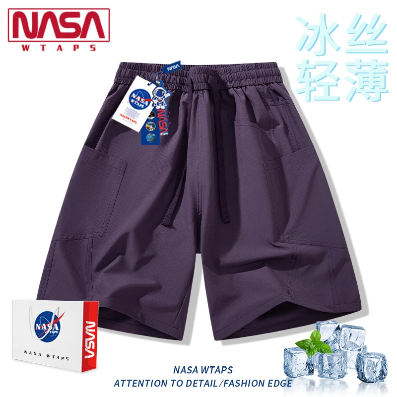 NASA WTAPS卡其色工装短裤男款夏季潮宽松男生裤子休闲五分裤男款