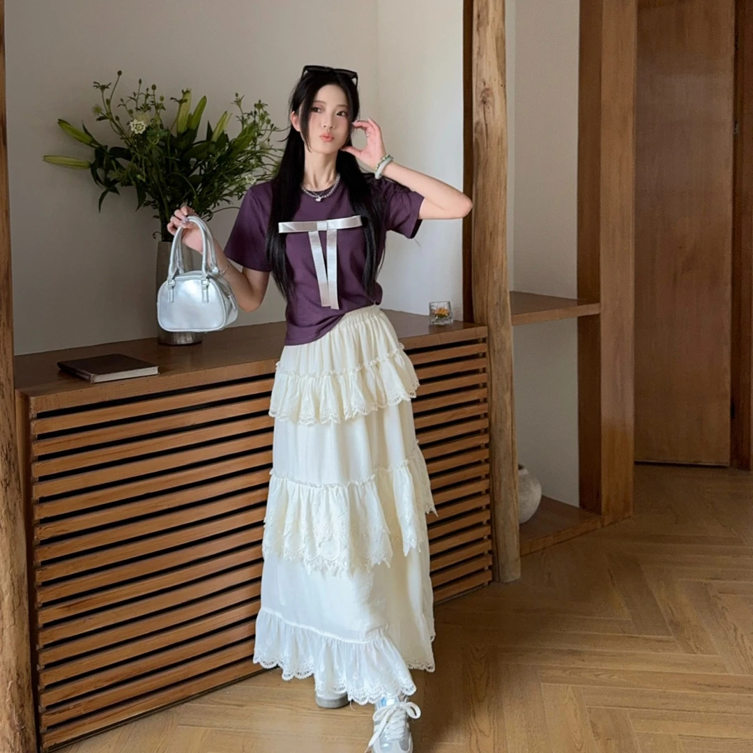 【清苍】瞌睡兔【浪漫信件】白色蛋糕裙新款重工半身裙设计感251232