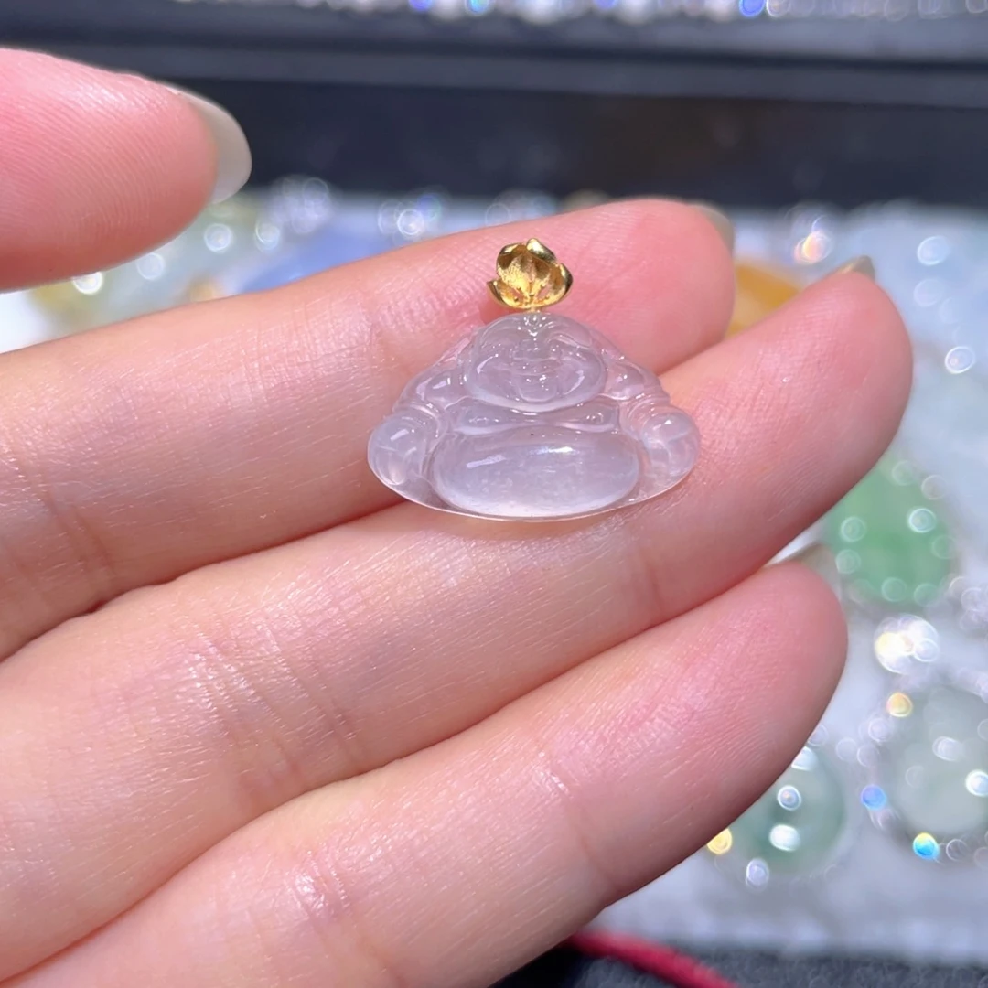 颈饰18K金镶嵌翡翠翡翠