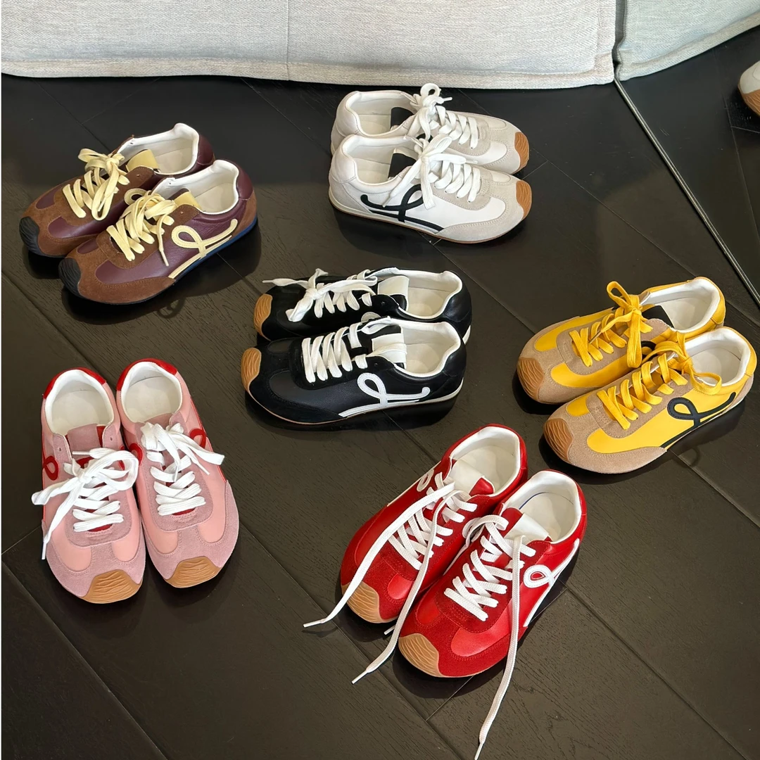 25年时尚复古芒果头系带阿甘鞋休闲撞色百搭丑萌学院风德训鞋潮流