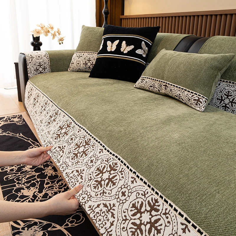 中古风沙发垫四季通用客厅2025新款法式雪尼尔复古沙发套罩巾全盖