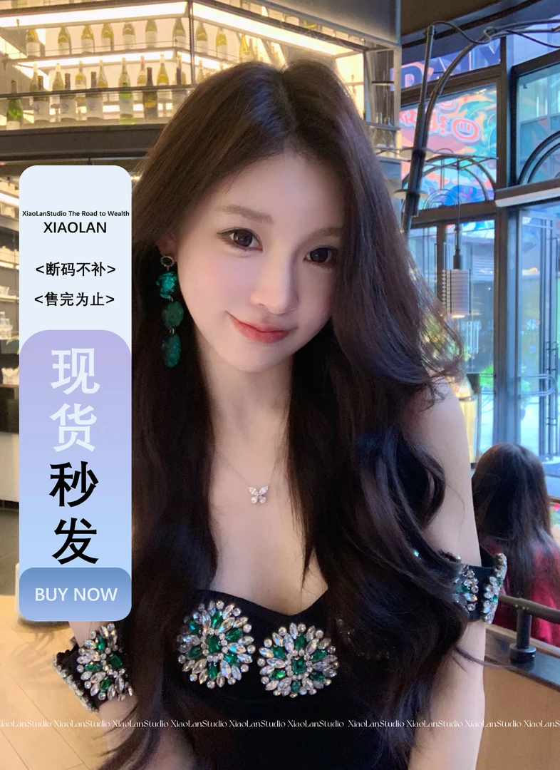 小岚同学原创【墨翠】【不可机洗】【原创】法式显瘦连衣裙温柔仙女裙