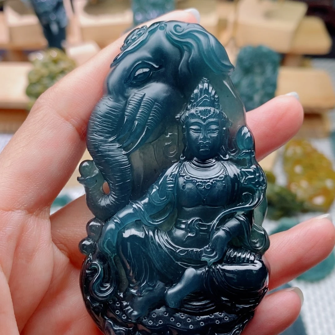 派***星定制翡翠未镶嵌普贤