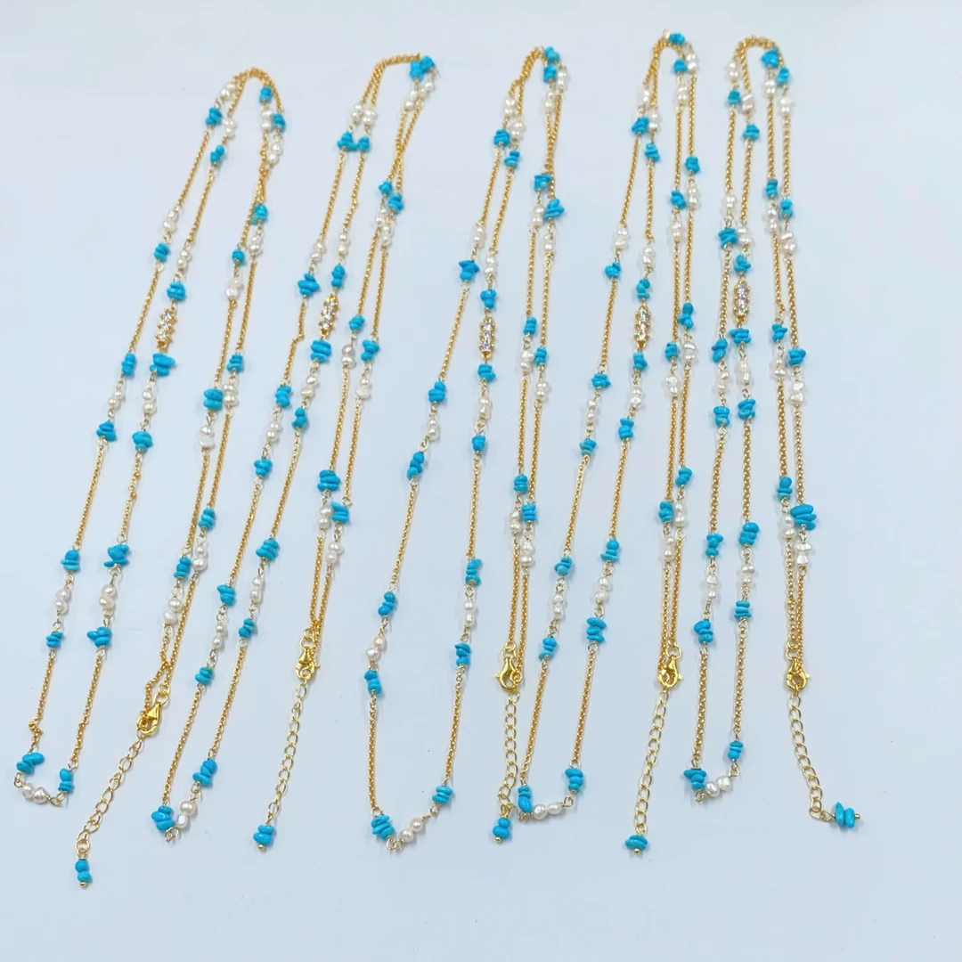 绿松石项链精美时尚气质简约长链多样性发货1件