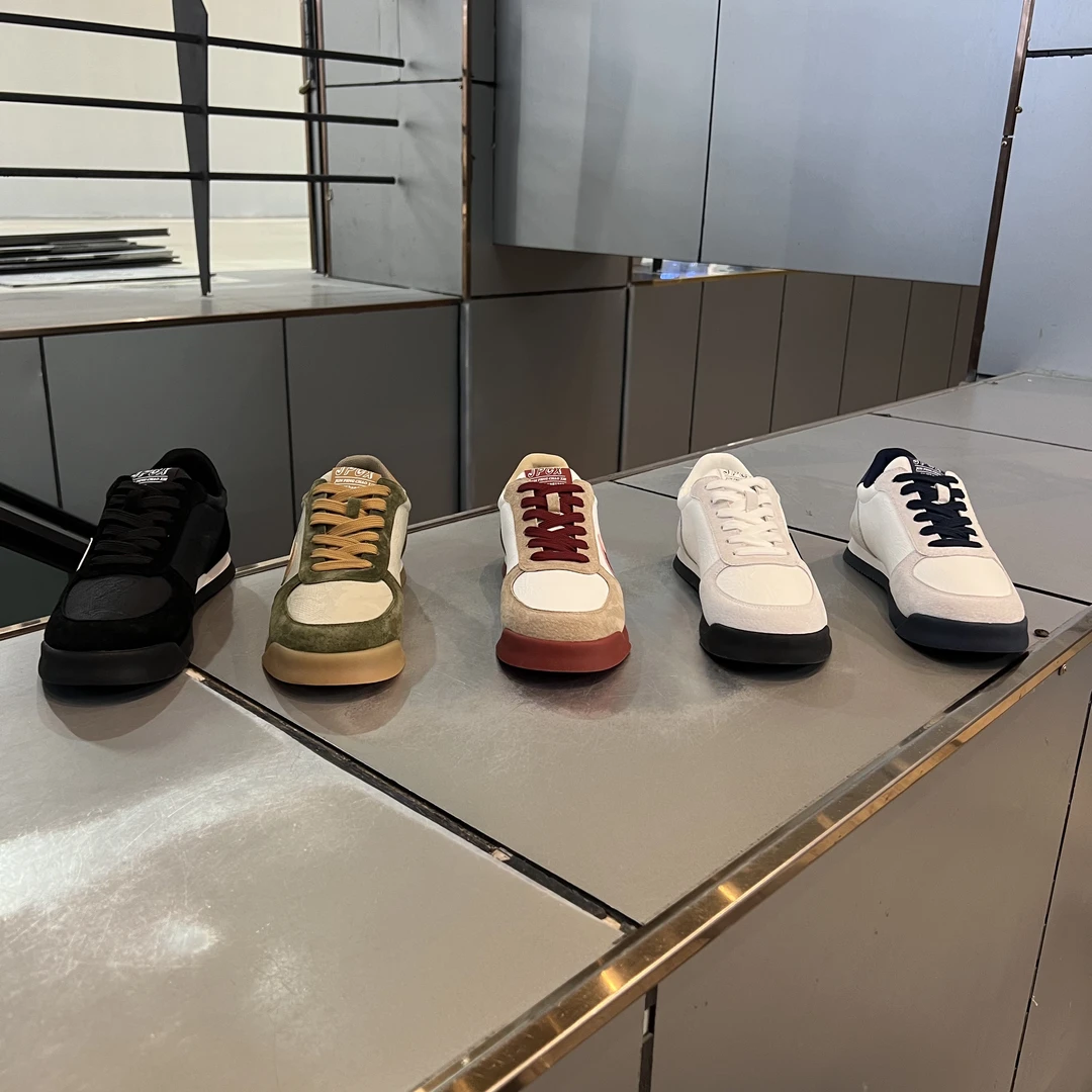 男鞋平跟秋季圆头复古系带时尚休闲鞋松糕鞋拼色夏季