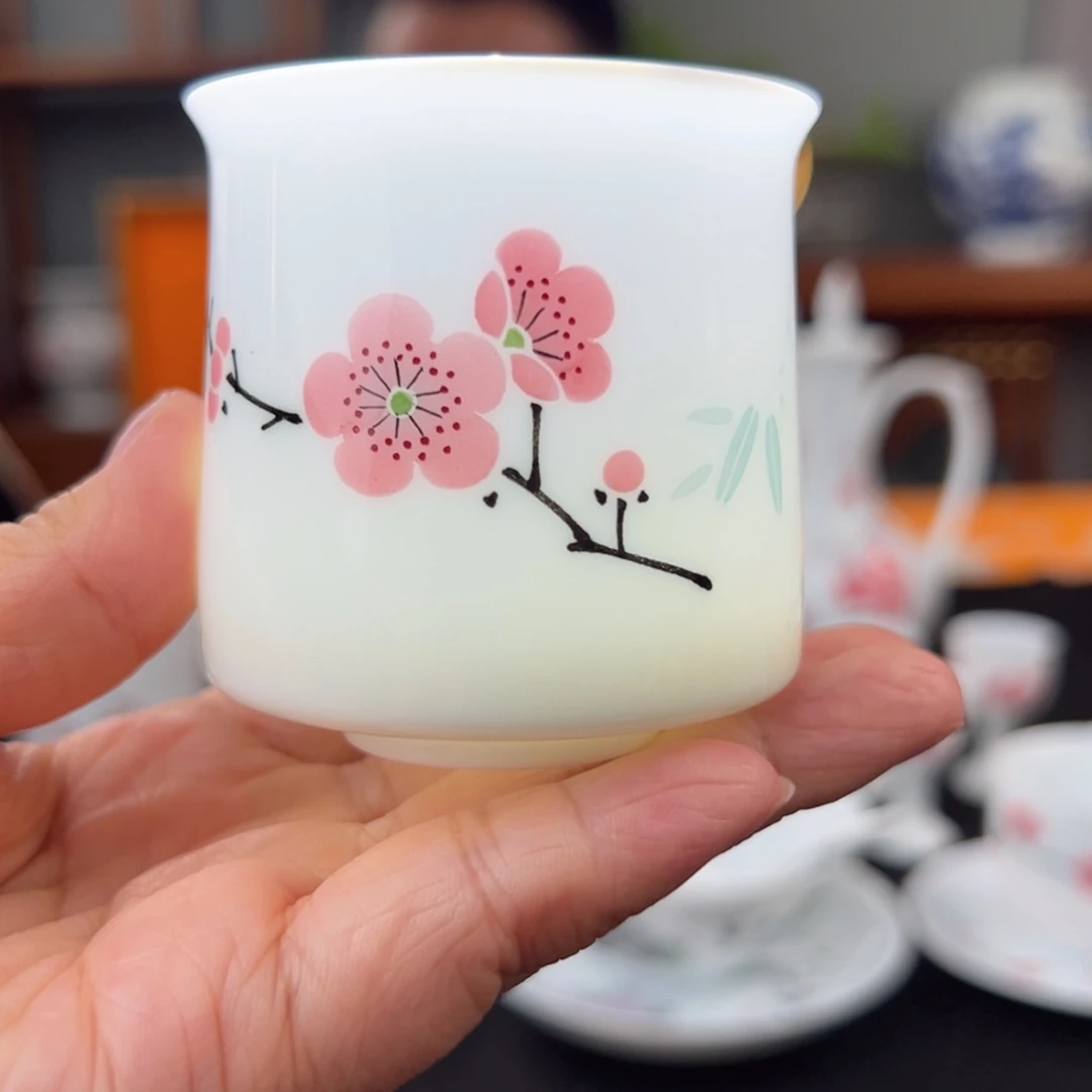 玉泥翠竹红梅主人杯