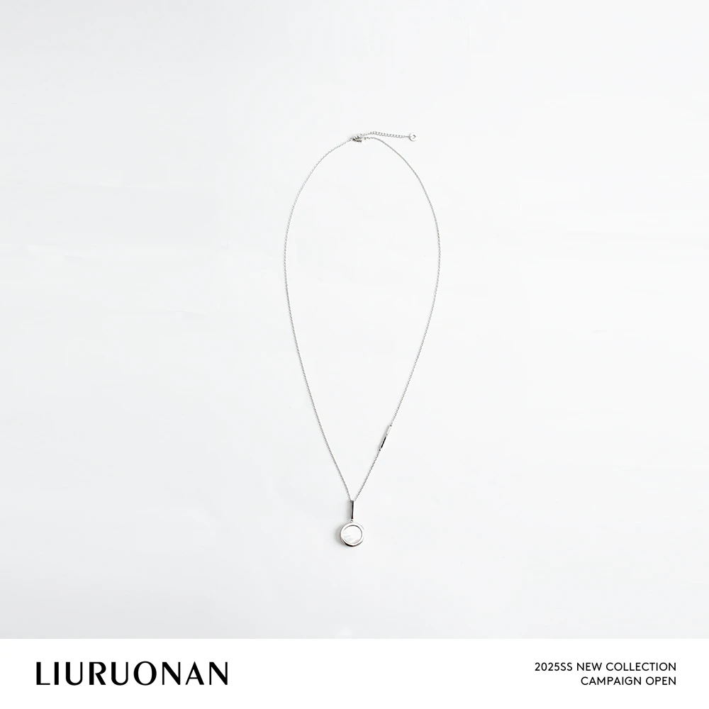 钛钢项链 LIURUONAN 25JJ 天然白贝小众极简风项链
