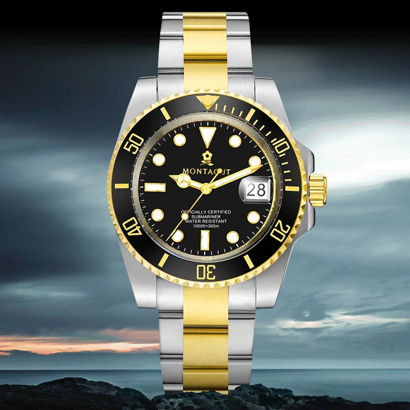 Montagut/梦特娇原装经典商务防水夜光高级飞轮腕表 bb 1 gw