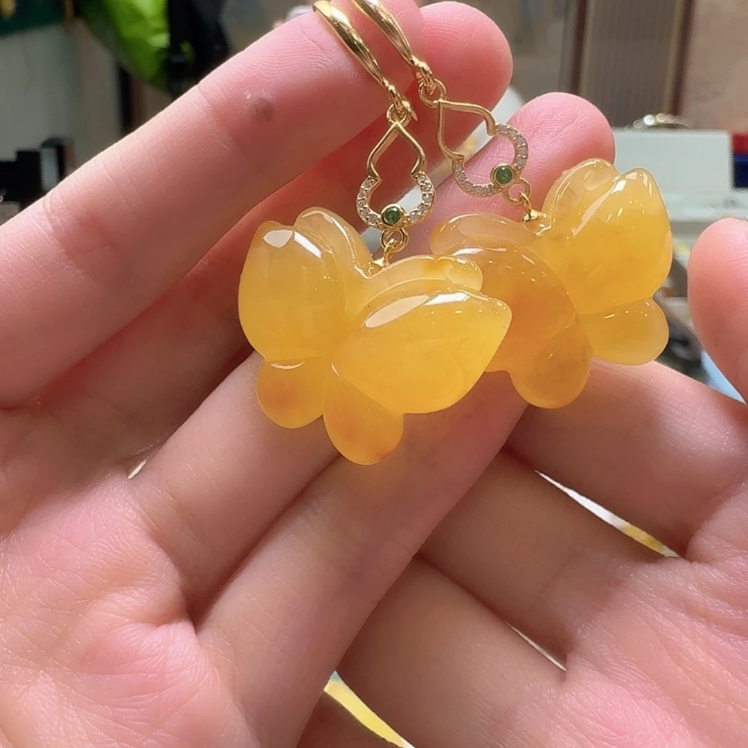 琥珀未镶嵌颈饰耳坠