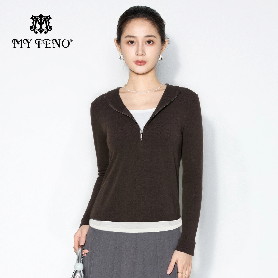 【粉丝专属】马天奴上衣修身长袖休闲时尚百搭女VHAD58SWH0