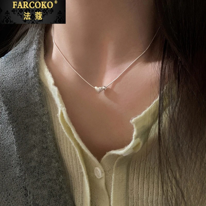 FARCOKO/法蔻爱心项链女小众高级蛇骨链送女友老婆生日情人节礼物