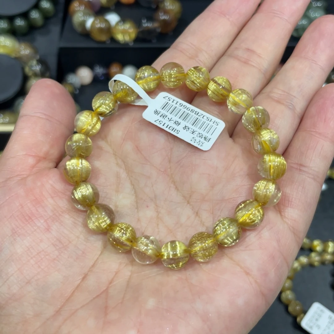 卌***、未镶嵌手链水晶钛晶8.5mm左右