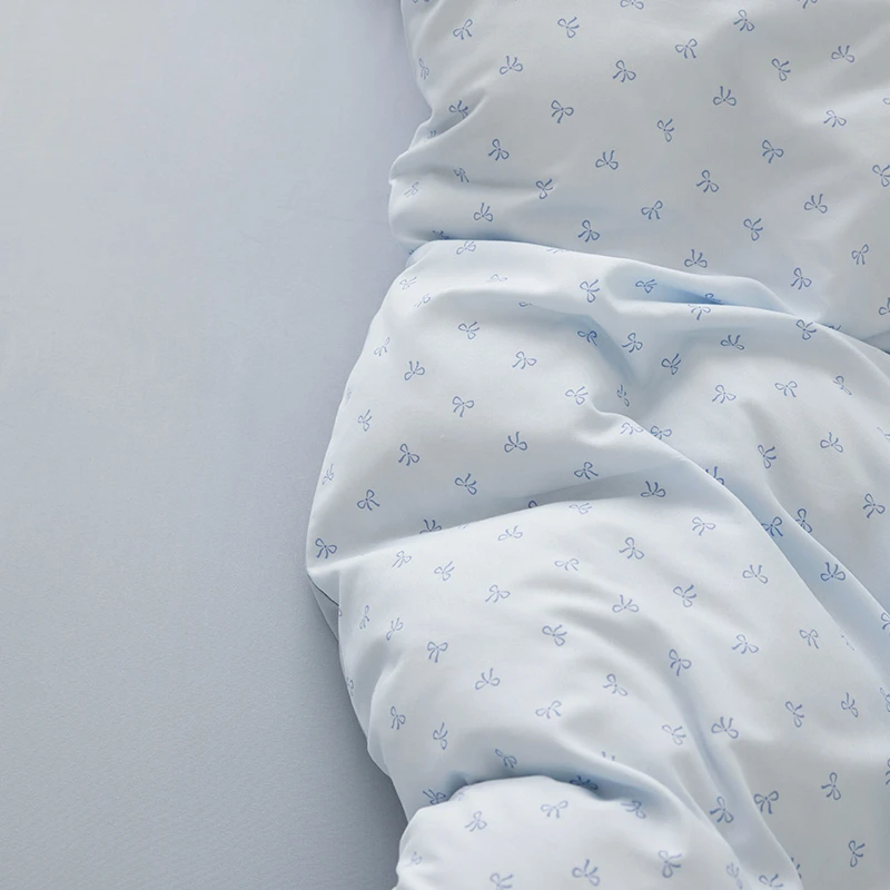 小清新针织双层纱床上四件套被套床单2025新款宿舍三件套柔软薄款