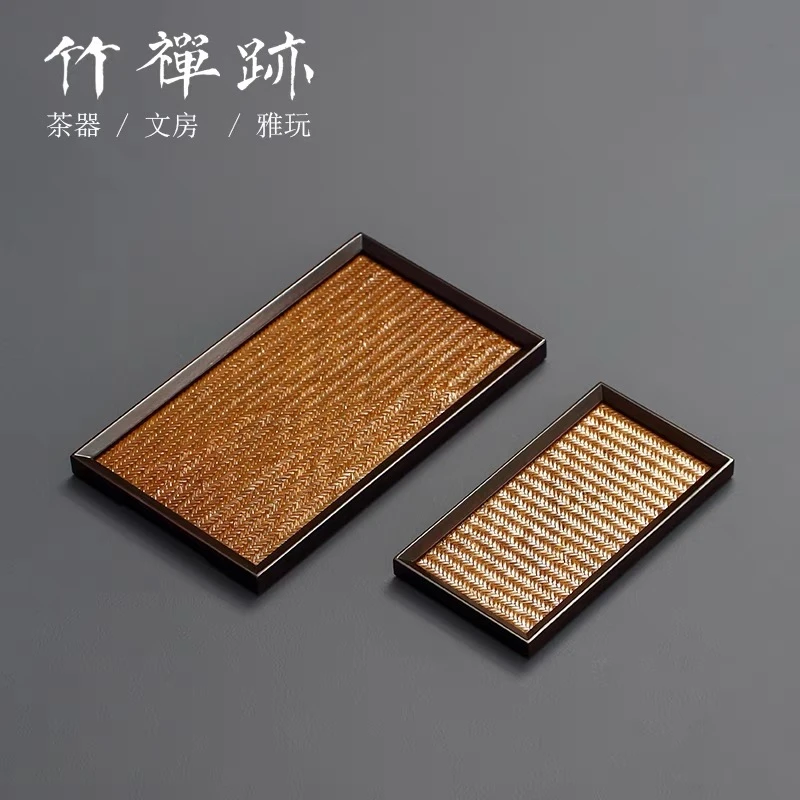 竹禅迹|名家小茶盘席面竹茶盘家用中式托盘廖壹男竹艺工作室出品