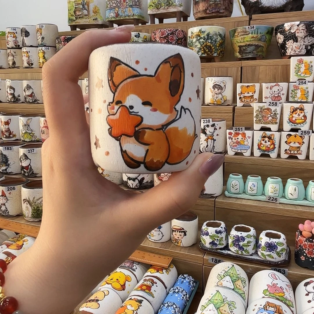 123455667788手绘花盆