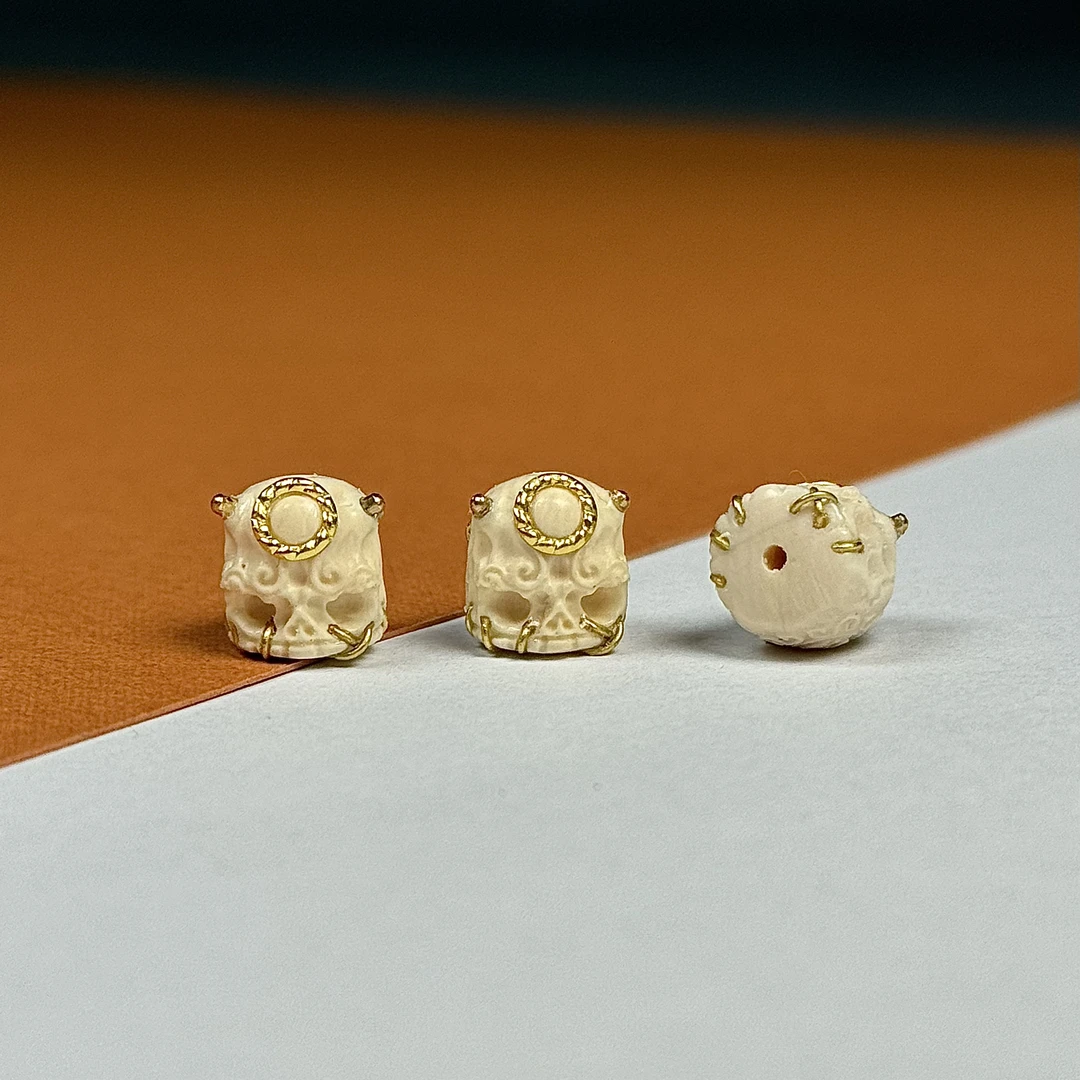 A194-O天然猛犸牙双角阿呆约9*9.5mm多样性发其一支持鉴定