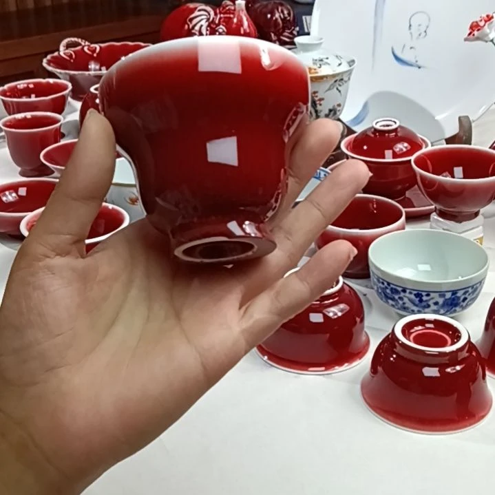 陶景德镇纯手工原矿郎红葫芦杯